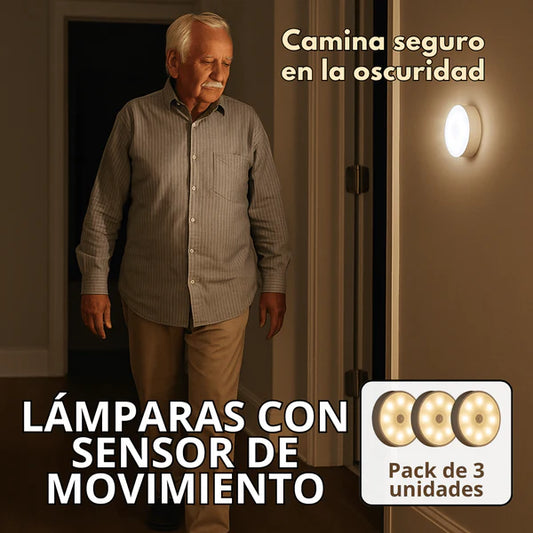 PACK 3 UNIDADES LUCES LED CON SENSOR DE MOVIMIENTO